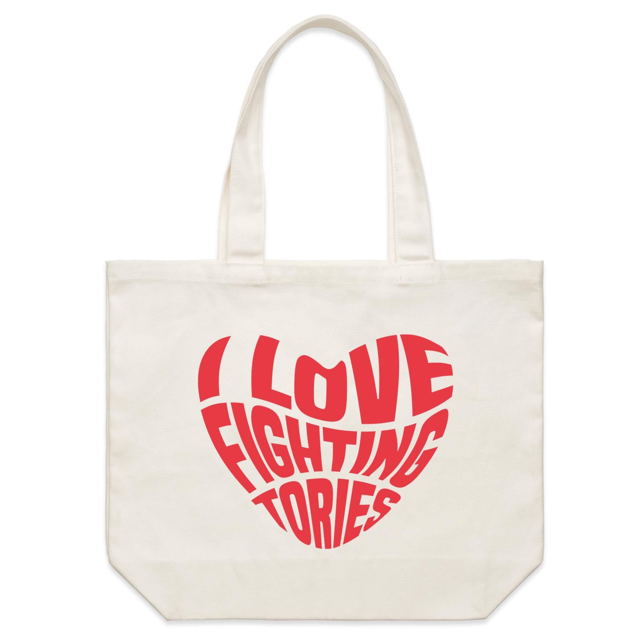 I Love Fighting Tories Heart Tote Bag