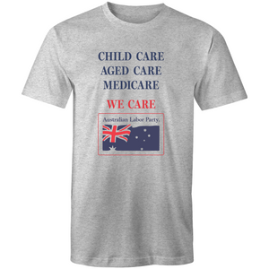 Vintage Labor: 'We Care' Tee (white or grey)